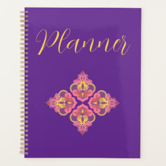 Flowers on Purple Spiral Planner
