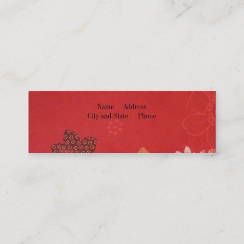 Flowers on Red Business Cards