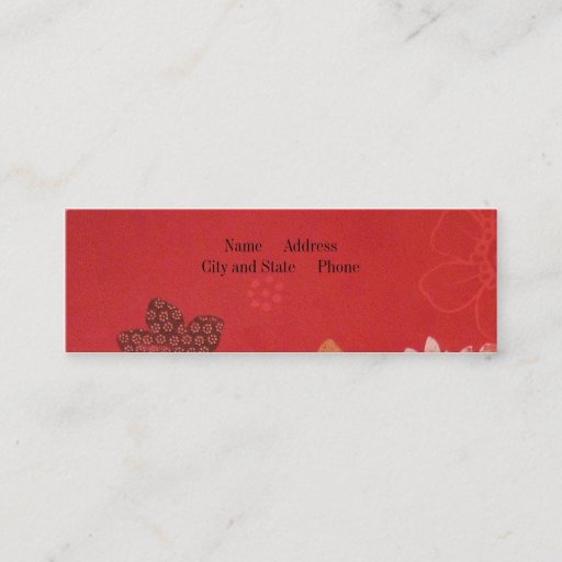Customizable Flowers on Red Business Cards