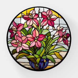 Flowers on Stained Glass Paperweight
