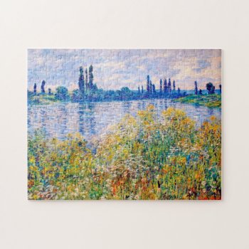 Flowers On The Banks Of Seine Monet Fine Art Jigsaw Puzzle by monetart at Zazzle