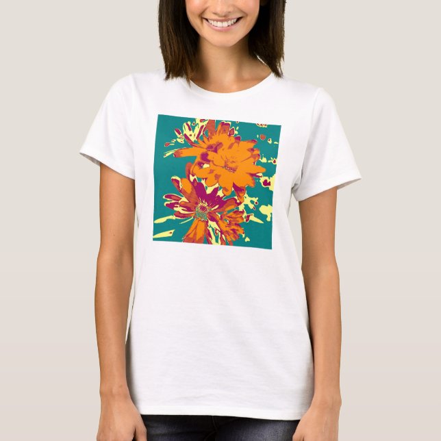 Flowers on the blue background T-Shirt (Front)