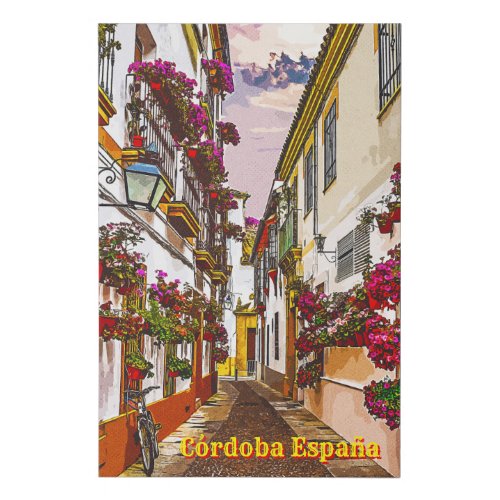 Flowers on the street Cordoba Andalusia Spain Faux Canvas Print