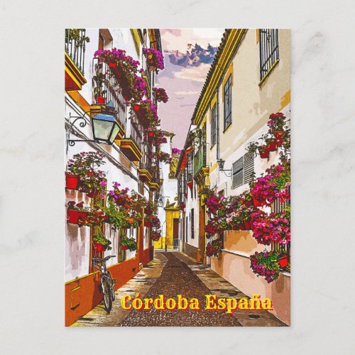 Flowers on the street Cordoba Andalusia Spain Postcard