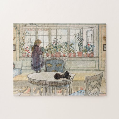 Flowers on the Windowsill 1895 by Carl Larsson Jigsaw Puzzle