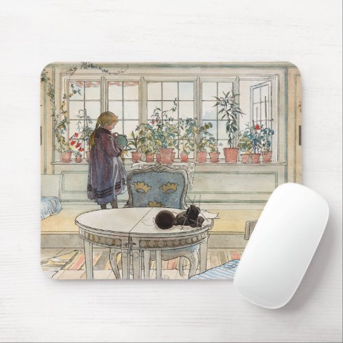 Flowers on the Windowsill 1895 by Carl Larsson Mouse Pad