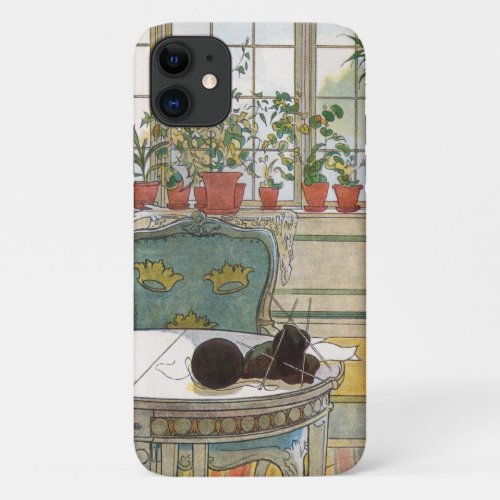 Flowers on the Windowsill by Carl Larsson iPhone 11 Case