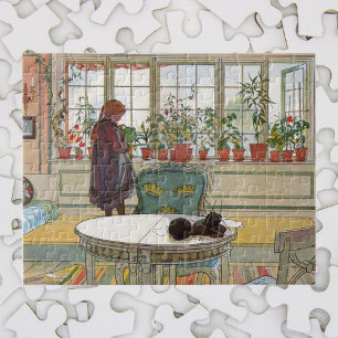 Flowers on the Windowsill by Carl Larsson Jigsaw Puzzle
