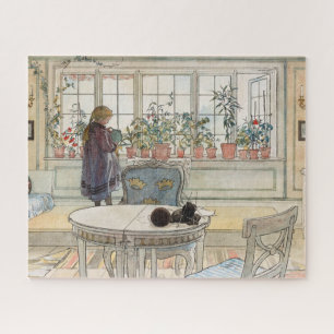 Flowers on the Windowsill by Carl Larsson Jigsaw Puzzle