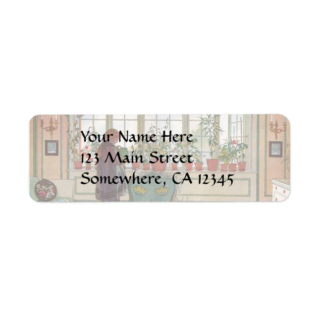 Flowers on the Windowsill by Carl Larsson Label (Front)