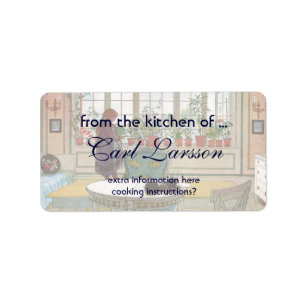 Flowers on the Windowsill by Carl Larsson Label