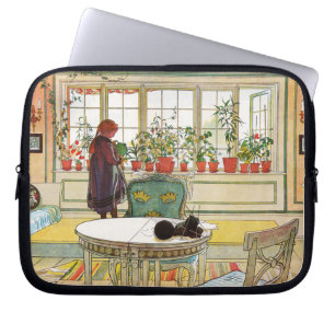 Flowers on the Windowsill by Carl Larsson Laptop Sleeve