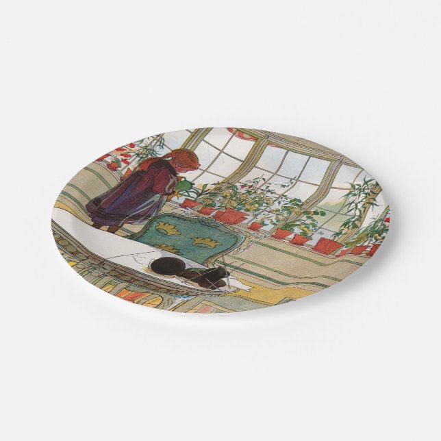 Flowers on the Windowsill by Carl Larsson Paper Plates (Angled)