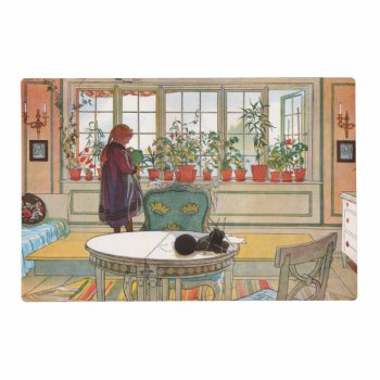 Flowers On The Windowsill By Carl Larsson Placemat by colorfulworld at Zazzle