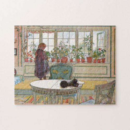 Flowers on the Windowsill From A Home Carl Larsson Jigsaw Puzzle