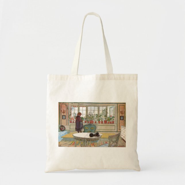 Flowers on the Windowsill From A Home Carl Larsson Tote Bag (Front)