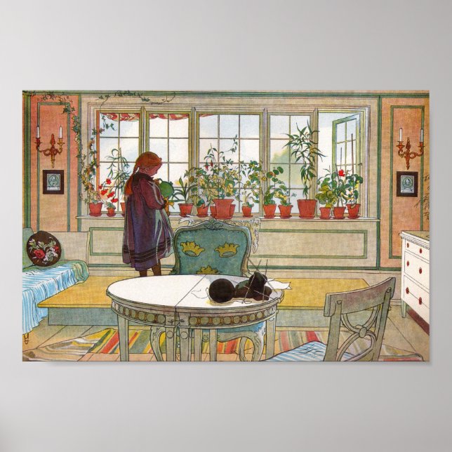 Flowers on the Windowsill Poster (Front)