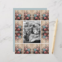 Flowers on Wood Journaling Spots Card Decor