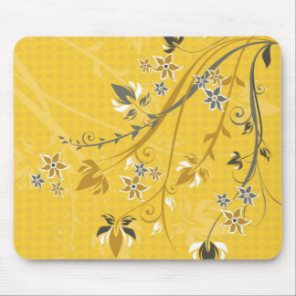 Flowers on Yellow - Mousepad