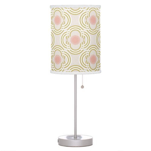 Flowers or eyes _ neutral gold and pink  table lamp