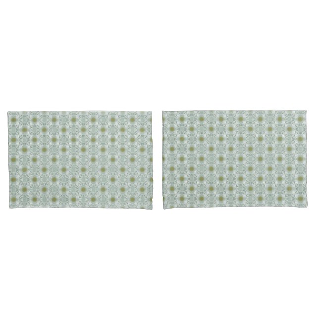 Flowers or eyes - neutral green pillow case (Front-Set)
