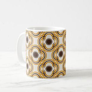 Flowers or eyes - orange and brown  coffee mug