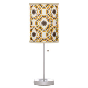 Flowers or eyes - orange and brown table lamp