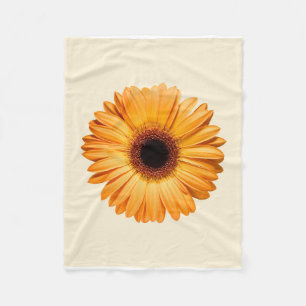 Flowers Orange Gerbera Fleece Blanket