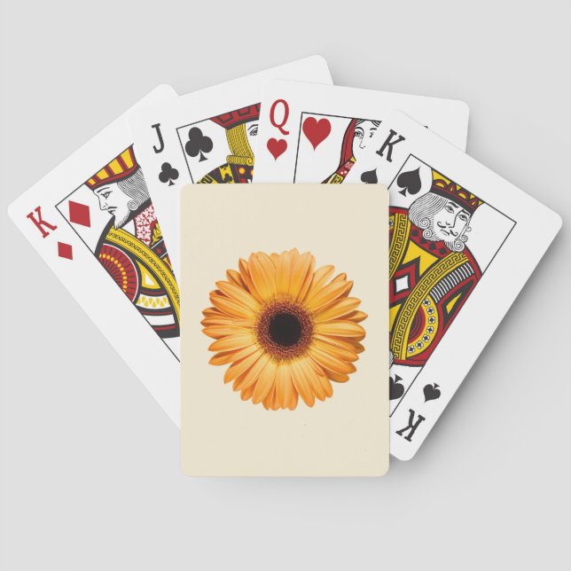 Flowers | Orange Gerbera Poker Cards (Back)