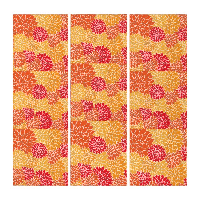 Flowers Orange Pink Triptych (Front)