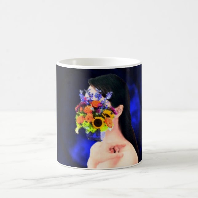 Flowers Over Face Coffee Mug (Center)