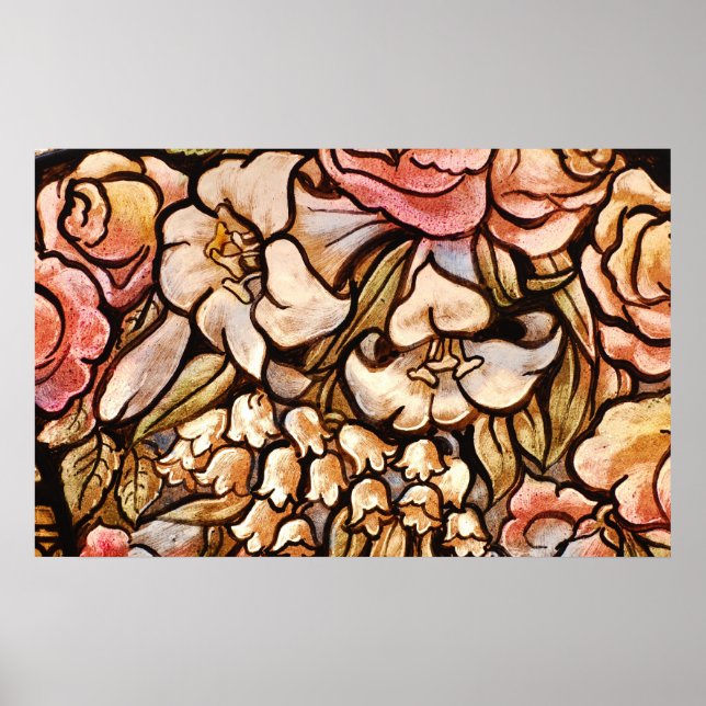 Flowers Painted on Glass Poster (Front)
