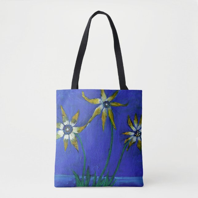 Flowers Painting Custom All-Over-Print Tote Bag (Front)