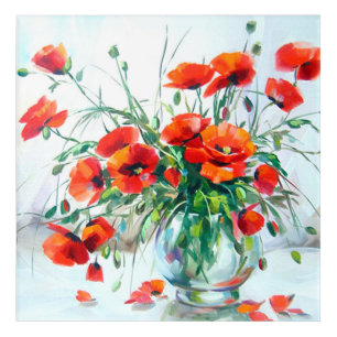 Flowers painting watercolor acrylic print