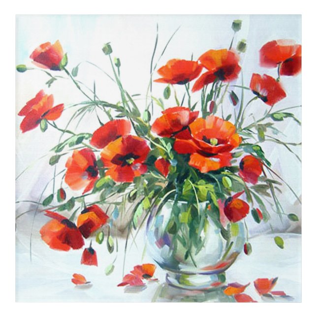 Flowers painting watercolor acrylic print (Front)