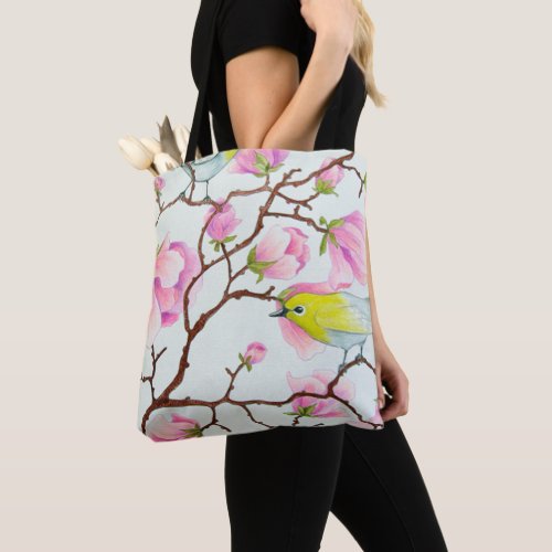 Flowers painting watercolor tote bag