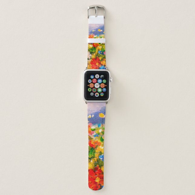 Flowers paintings monet painting claude impression apple watch band (Front)