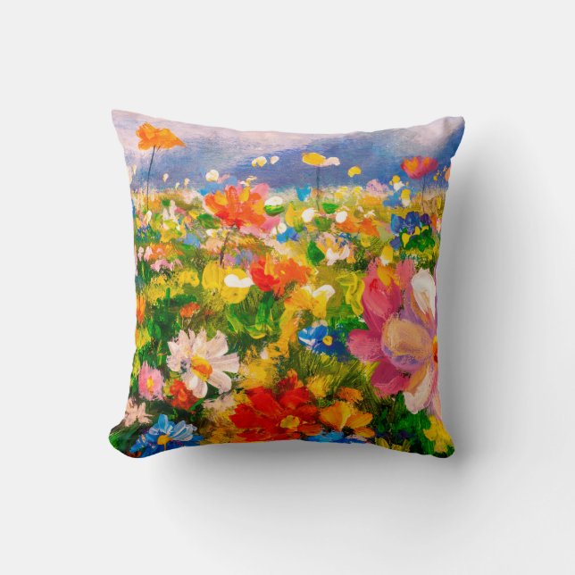 Flowers paintings monet painting claude impression throw pillow (Front)