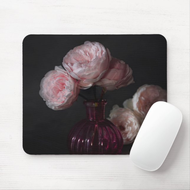 Flowers | Pale Pink Peonies in Vase Mouse Pad (With Mouse)