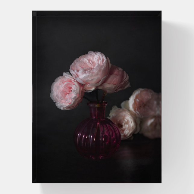 Flowers | Pale Pink Peonies in Vase Paperweight (Vertical)