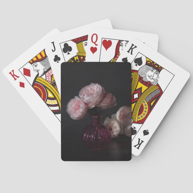 Flowers | Pale Pink Peonies in Vase Poker Cards (Back)