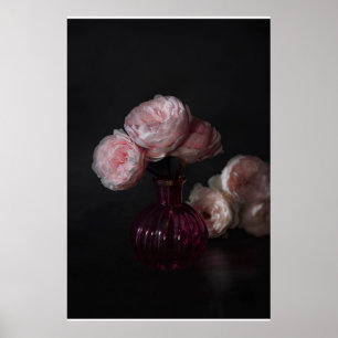 Flowers Pale Pink Peonies in Vase Poster