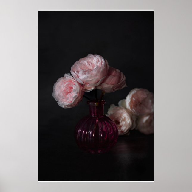Flowers | Pale Pink Peonies in Vase Poster (Front)