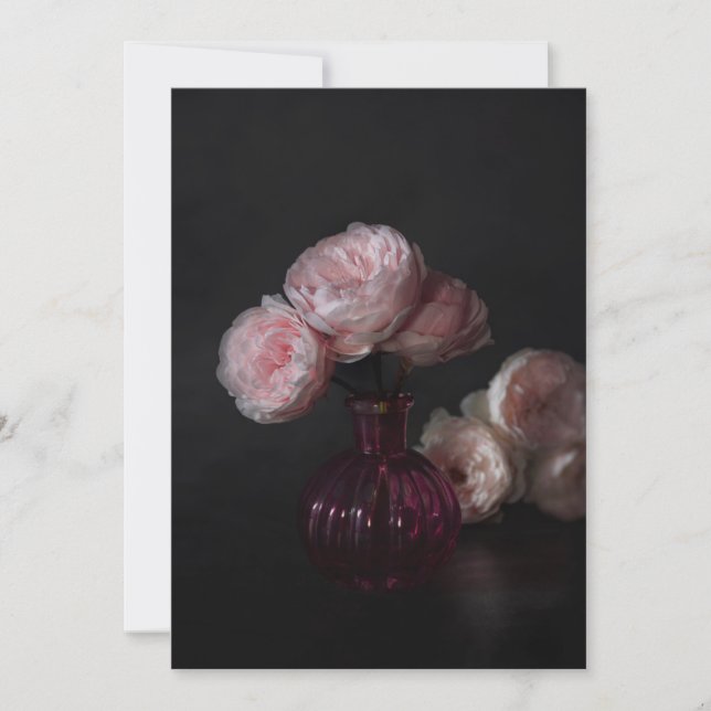 Flowers | Pale Pink Peonies in Vase Thank You Card (Front)