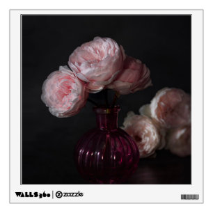 Flowers Pale Pink Peonies in Vase Wall Decal