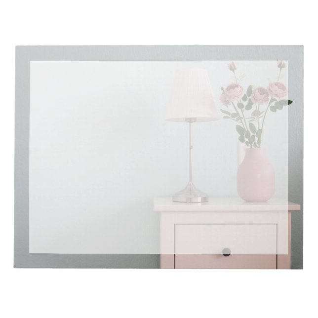 Flowers | Pale Pink Roses on Nightstand Notepad (Front)