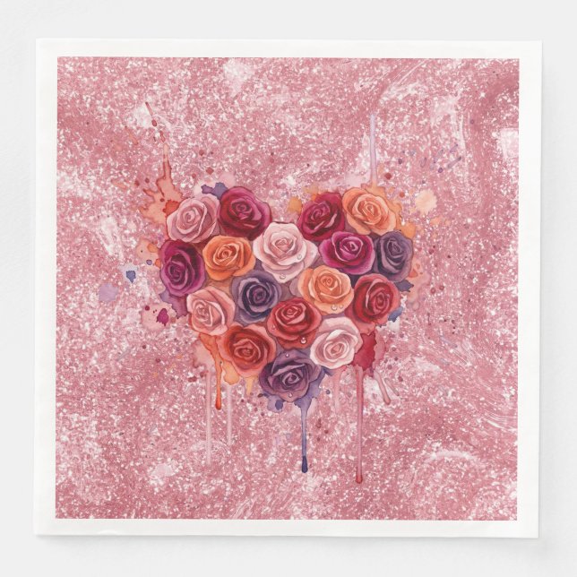 Flowers Paper Dinner Napkins (Front)