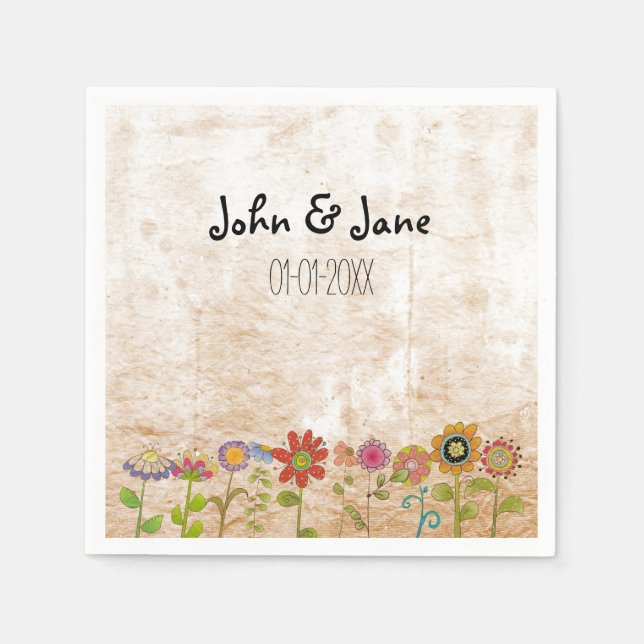 Flowers Paper Napkins (Front)