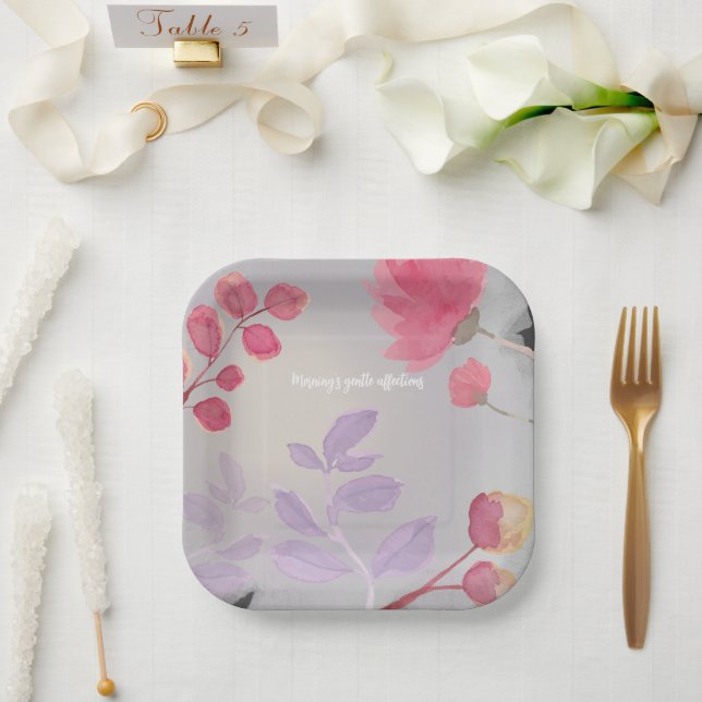 Flowers Paper Plates (Wedding)