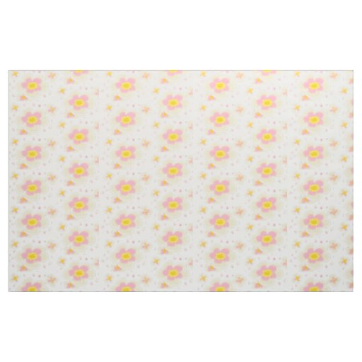 Flowers Pastel Abstract Watercolor Design Fabric